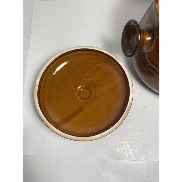 Vintage Brittany Nasco Bean Pot Soup Tureen W Lid and Handles Brown Oven Proof - Picture 6 of 11